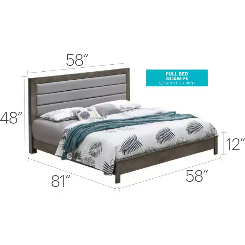 Upholstered Full Panel Bed