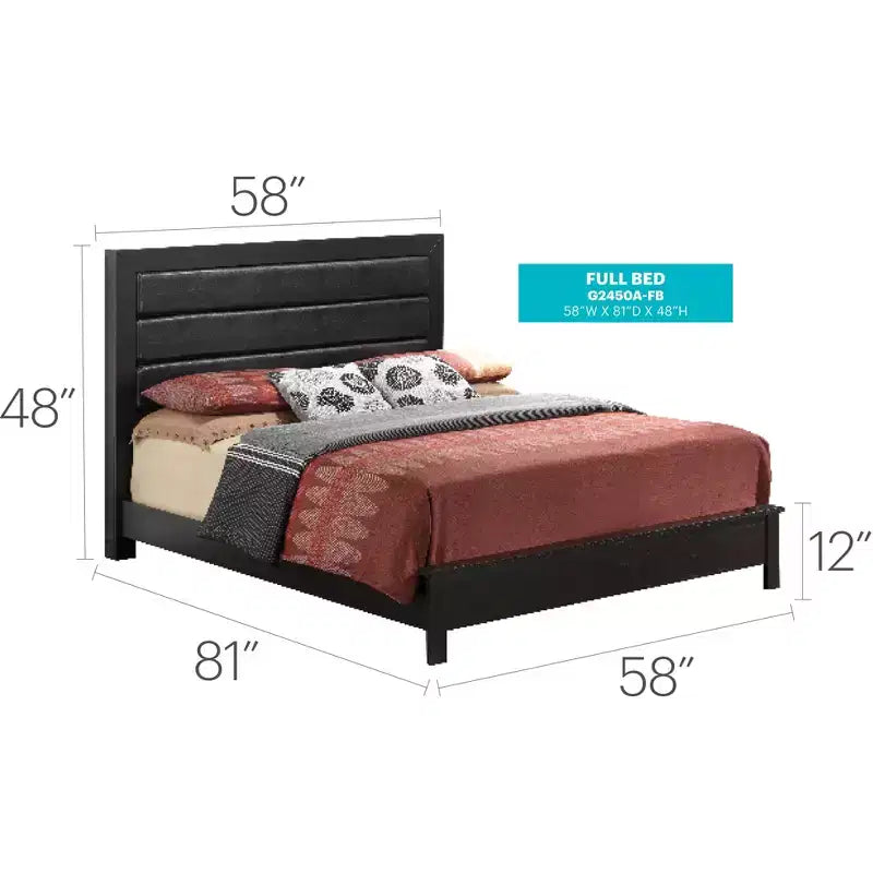 Upholstered Full Panel Bed
