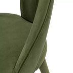 Modern Velvet Upholstered Armless Dining Chair with Elm Wood Legs