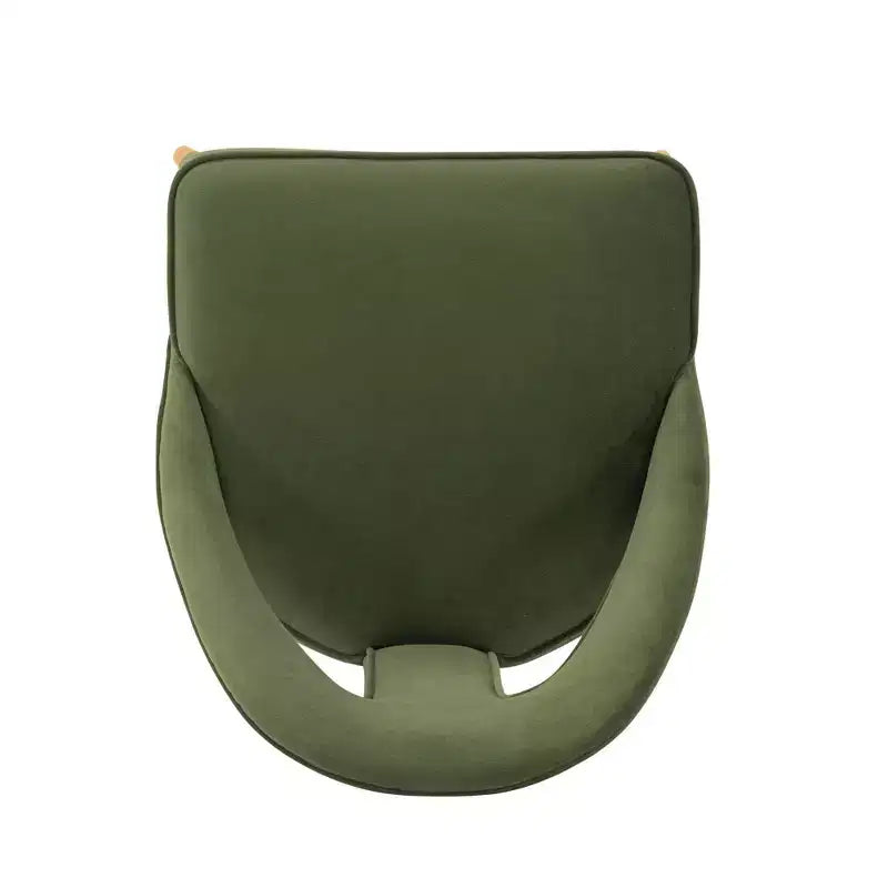 Modern Velvet Upholstered Armless Dining Chair with Elm Wood Legs