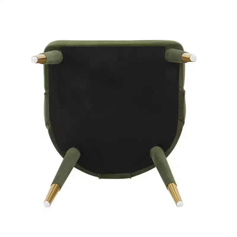 Modern Velvet Upholstered Armless Dining Chair with Elm Wood Legs