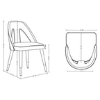 Modern Velvet Upholstered Armless Dining Chair with Elm Wood Legs