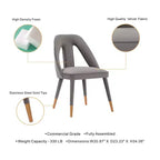 Modern Velvet Upholstered Armless Dining Chair with Elm Wood Legs