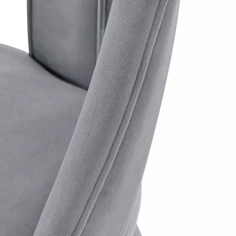 Modern Velvet Upholstered Armless Dining Chair with Elm Wood Legs