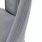 Modern Velvet Upholstered Armless Dining Chair with Elm Wood Legs