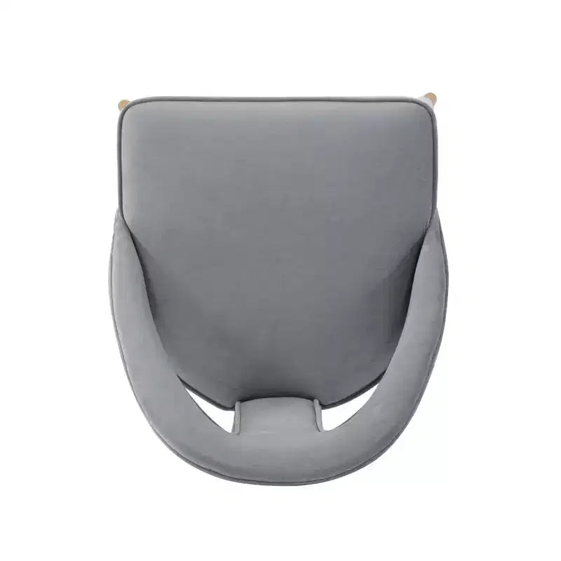 Modern Velvet Upholstered Armless Dining Chair with Elm Wood Legs