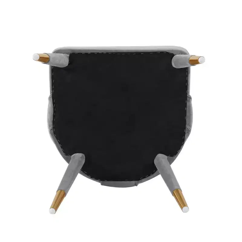 Modern Velvet Upholstered Armless Dining Chair with Elm Wood Legs